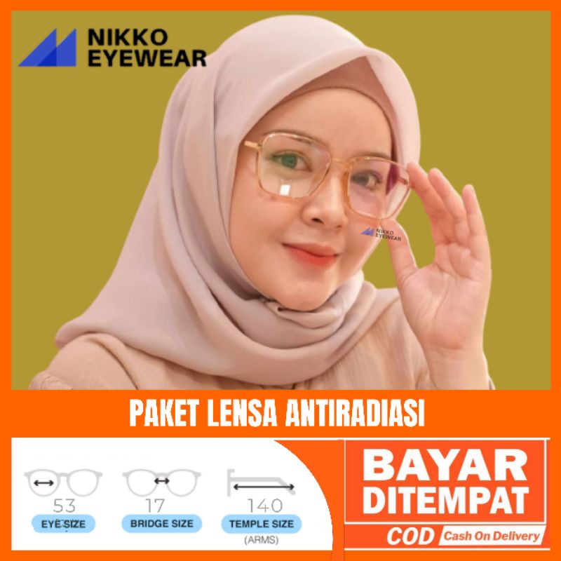 Frame Kacamata 8829, Paket Lensa Antiradiasi