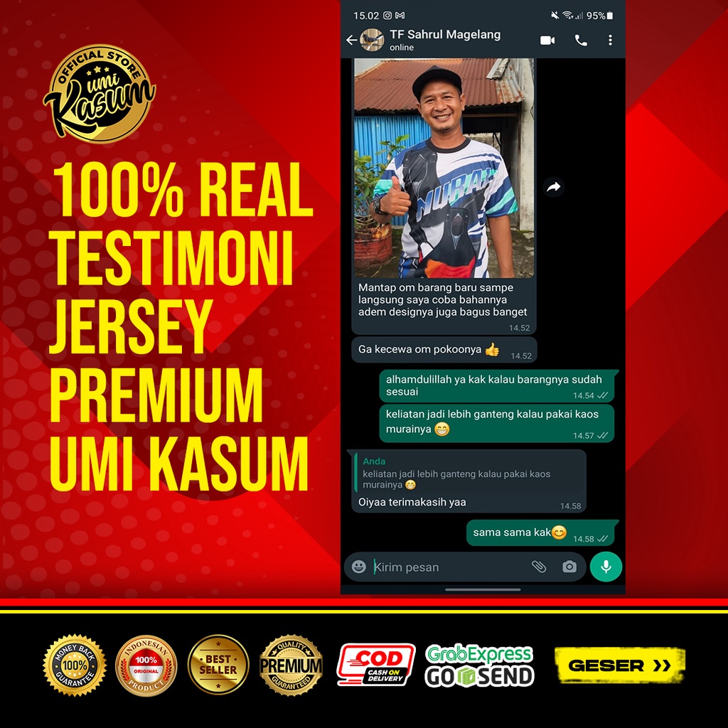 Jersey Kaos Burung Kacer Original Umi Kasum | Nyaman Dipakai