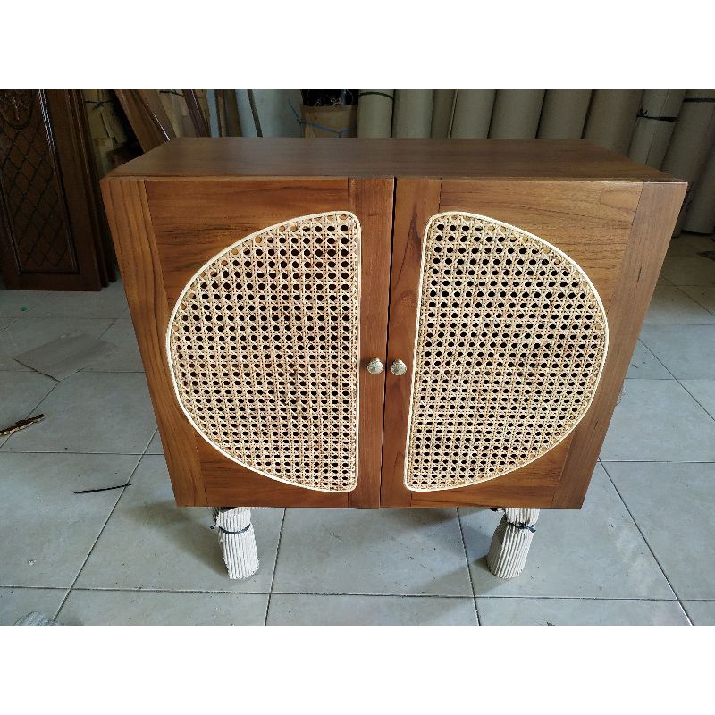 NAKAS KABINET ROTAN VINTAGE BUFET RETRO MINIMALIS DRAWER ROTTAN SCANDINAVIA MURAH BAHAN KAYU JATI TUA GRADE A FINISHING NATURAL FURNITURE JEPARA-3