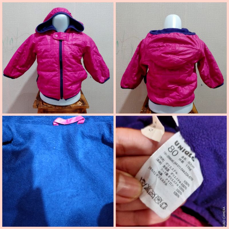 JAKET ANAK UNIQLO SIZE 80 &90 like new parah
