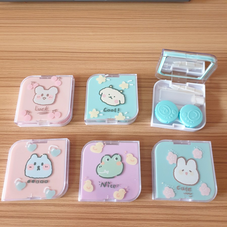 tempat softlens / softlens case lucu motif ketupat