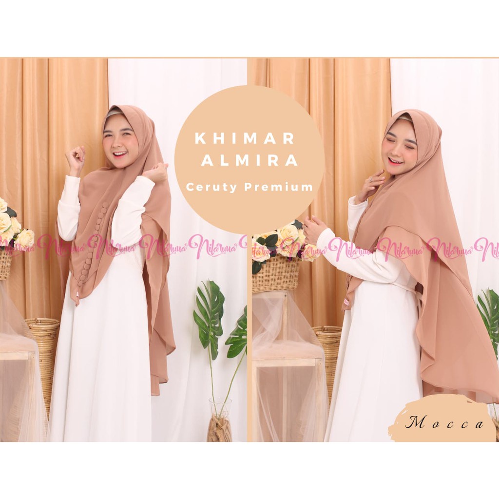 Nilaruna Hijab Instant Syari Khimar Almira Ceruty 2 Layer Premium