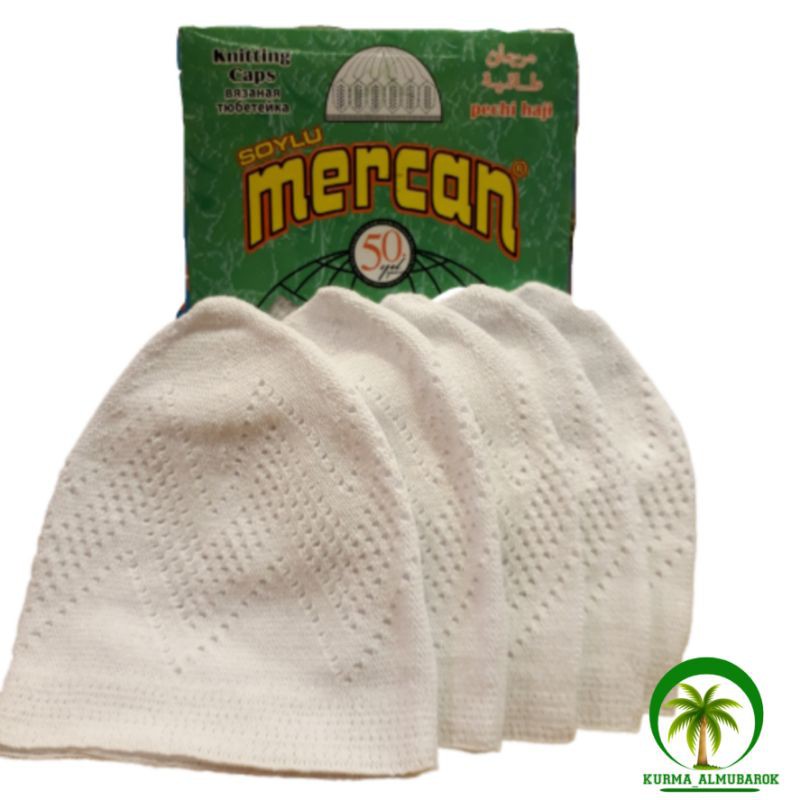 Grosir Peci Mercan 1ls / Peci Rajut Putih Turki / Peci Putih Mercan Import