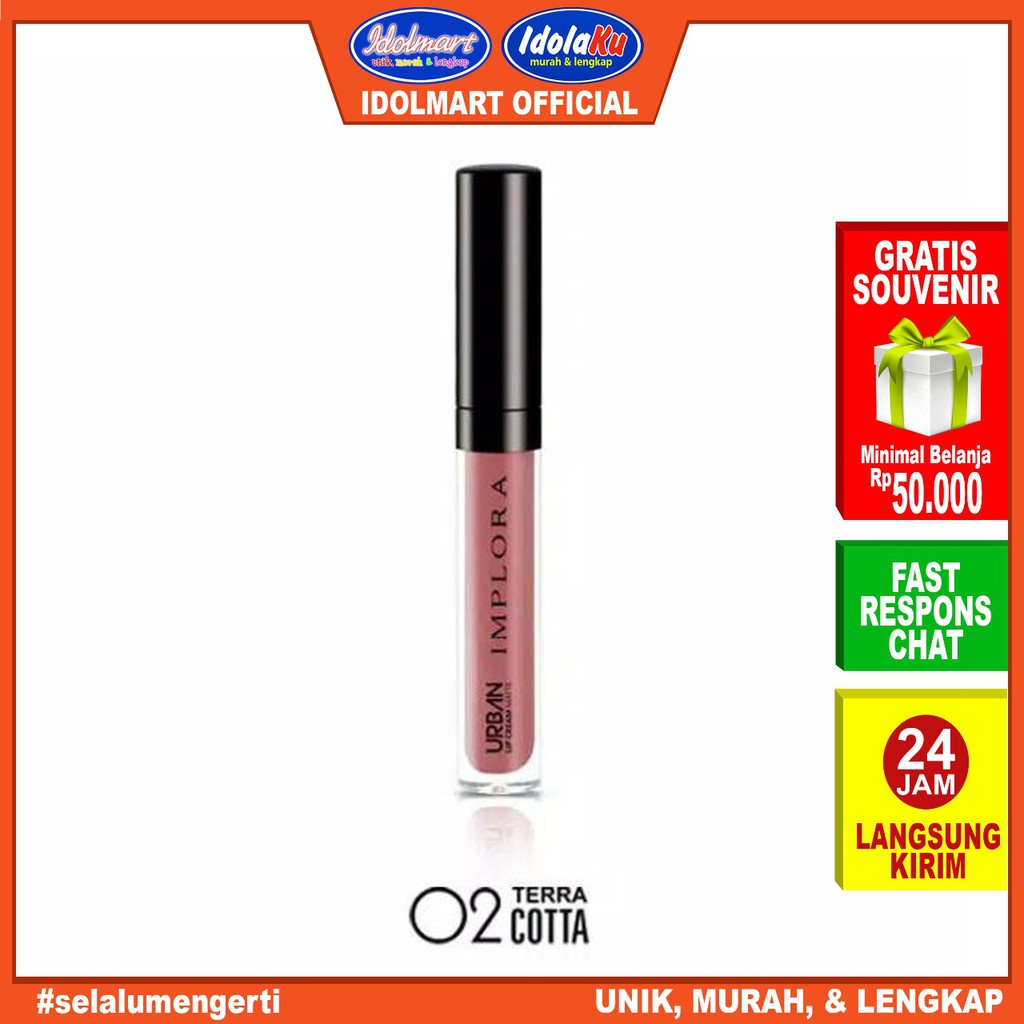 IDOLMART Implora Urban Lip Cream  Terra Cotta 02 - BPOM Idolmart Surabaya