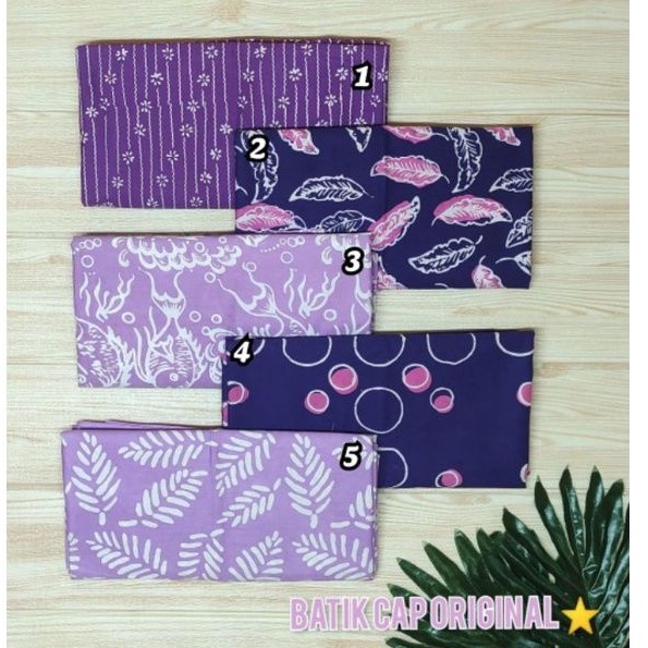 batik cap handmade (kain batik Pekalongan) warna ungu