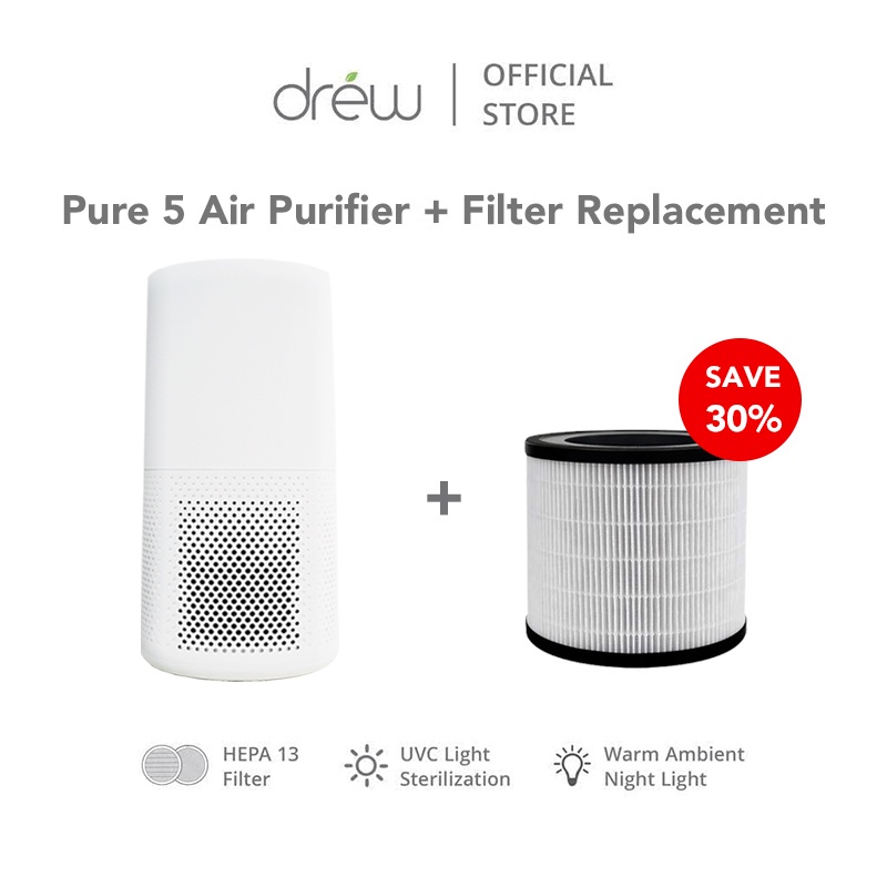 DREW Air Purifier - PURE 5 / Pembersih Udara / Purifier Hepa Filter