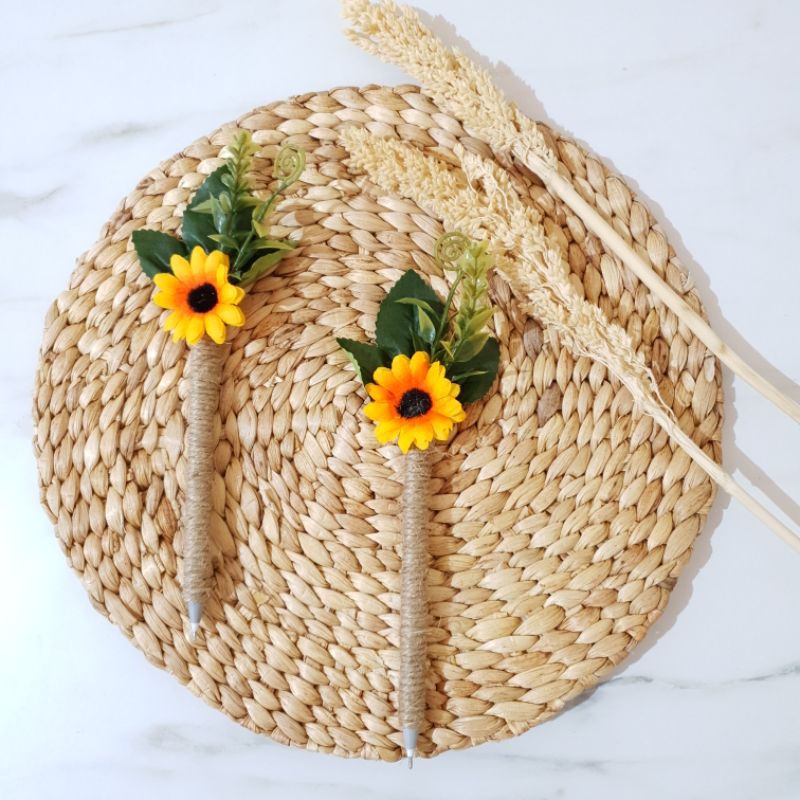 

Pulpen pen pena hias bunga rustic sunflower matahari