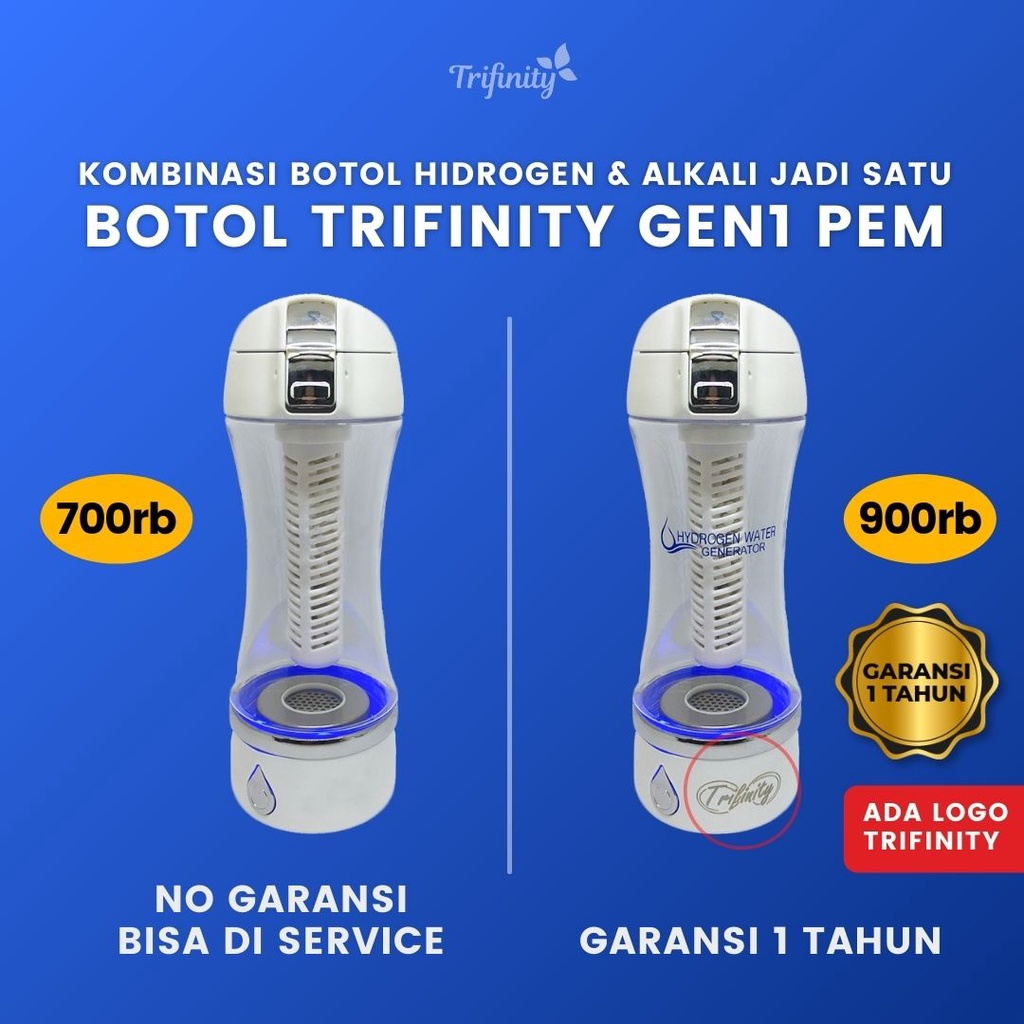 Trifinity botol hidrogen alkaline kangen alkali water air zamzam mega6 hydrogen kesehatan surabaya