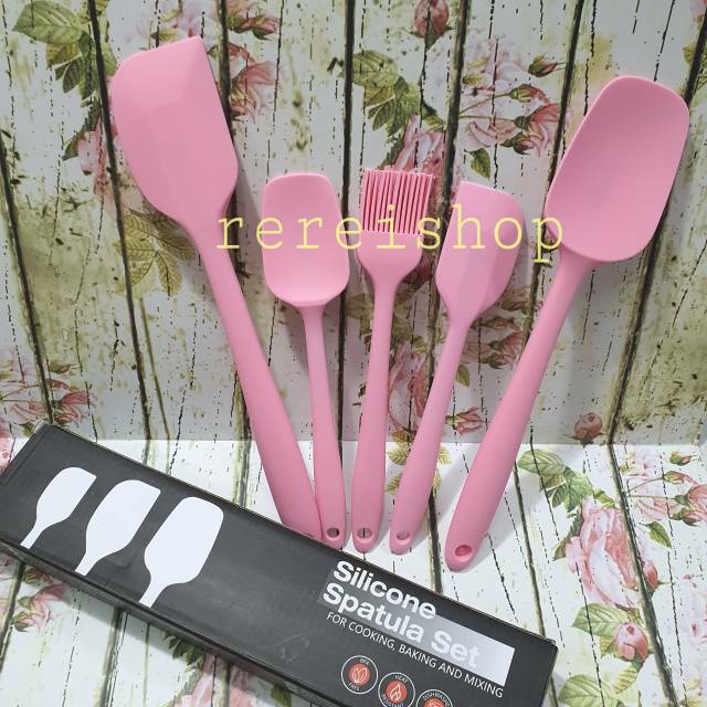 rubber spatula set 5pcs non sambungan with box