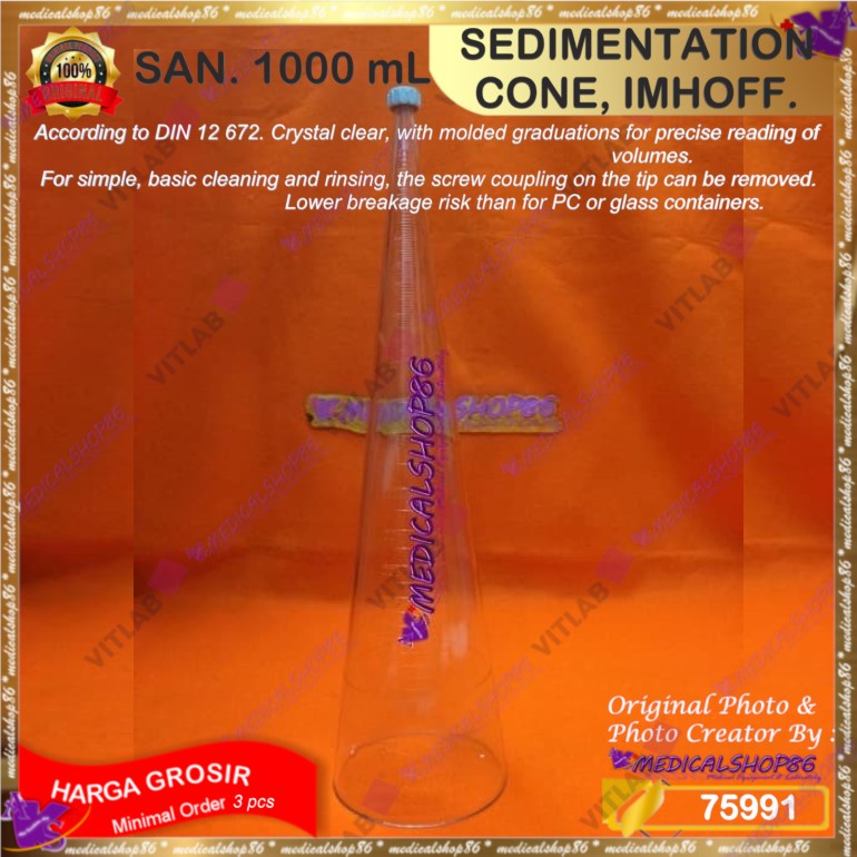 IMHOFF SEDIMENTATION CONE, SAN, 1000 mL. VITLAB