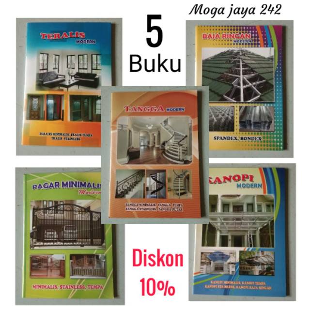 Jual buku katalog desain teralis pagar balkon tangga baja ringan set 5