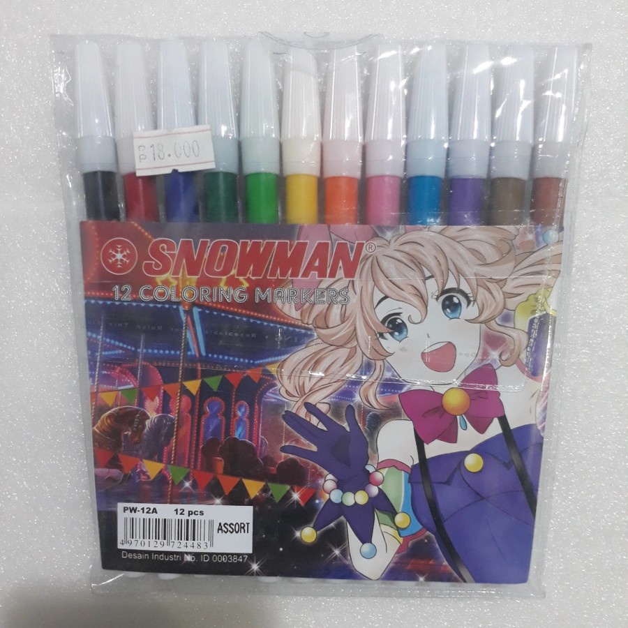 

Spidol Warna Snowman Isi 12 pcs