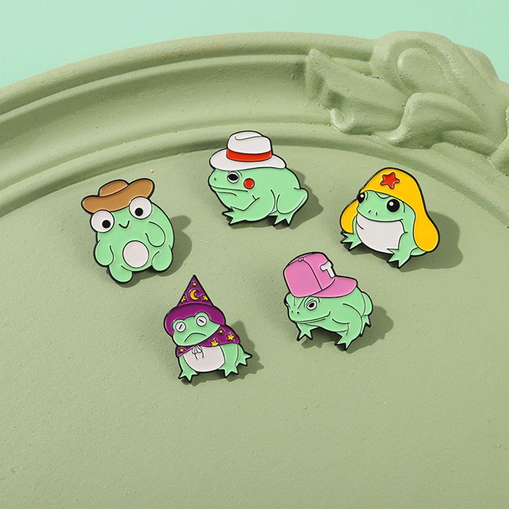 Lily Kodok Bros Lucu Ransel Logam Anime Froggy Badge