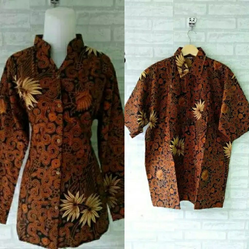 couple seragam batik blouse dan kemeja kerja