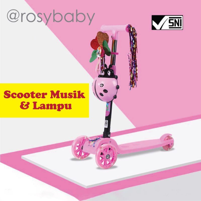 SCOOTER OTOPED ANAK RODA 3 PACIFIC EXOTIC ET HB 005 Skuter Lampu &amp; Musik pacific