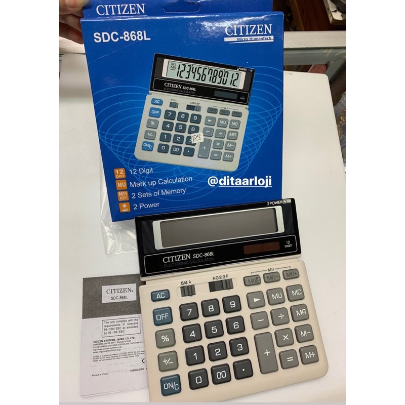 

jual kalkulator dagang citizen SDC868L 12 digit power on off