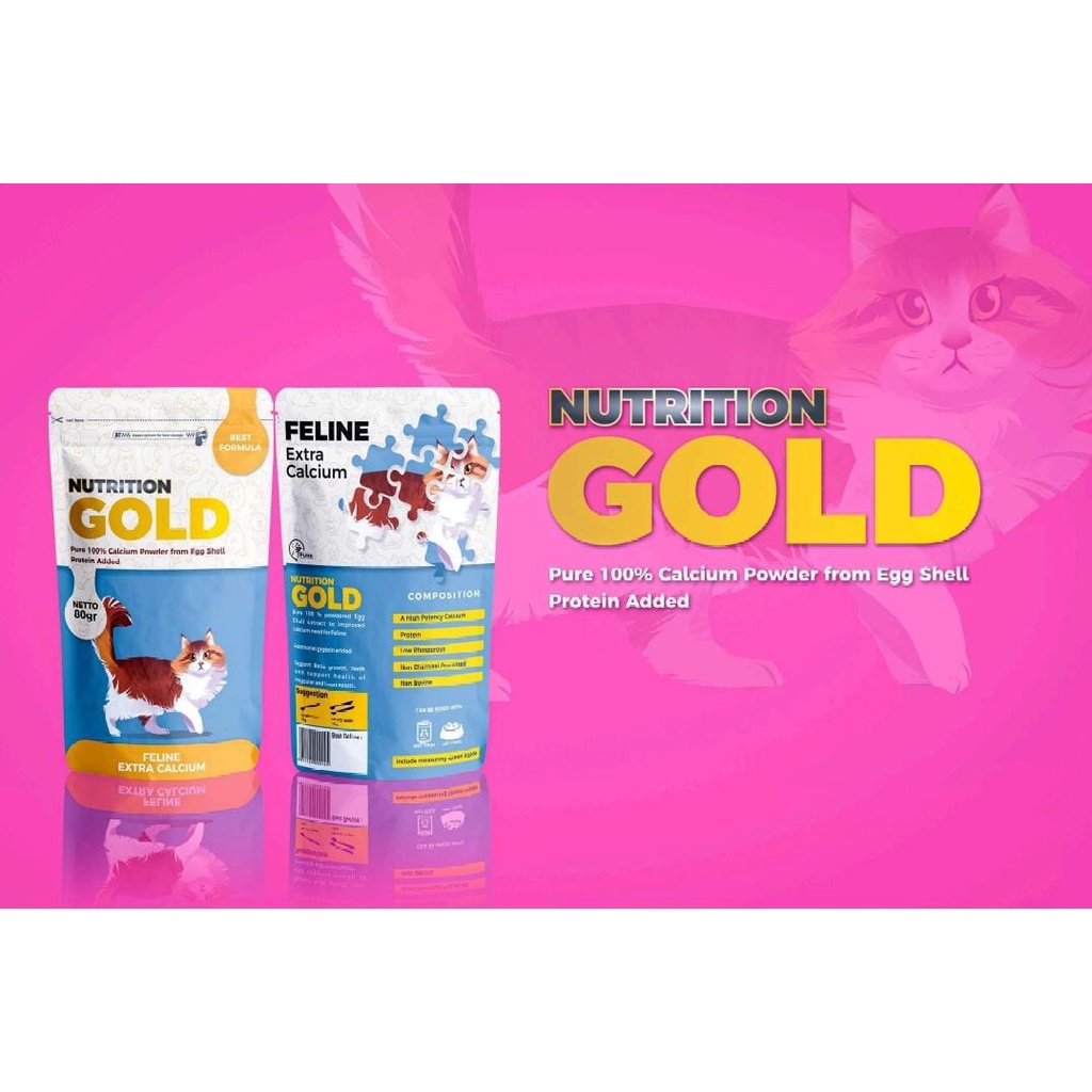 NUTRITION GOLD Cat 80gr vitamin dan suplemen bubuk untuk kucing 80gr vitamin