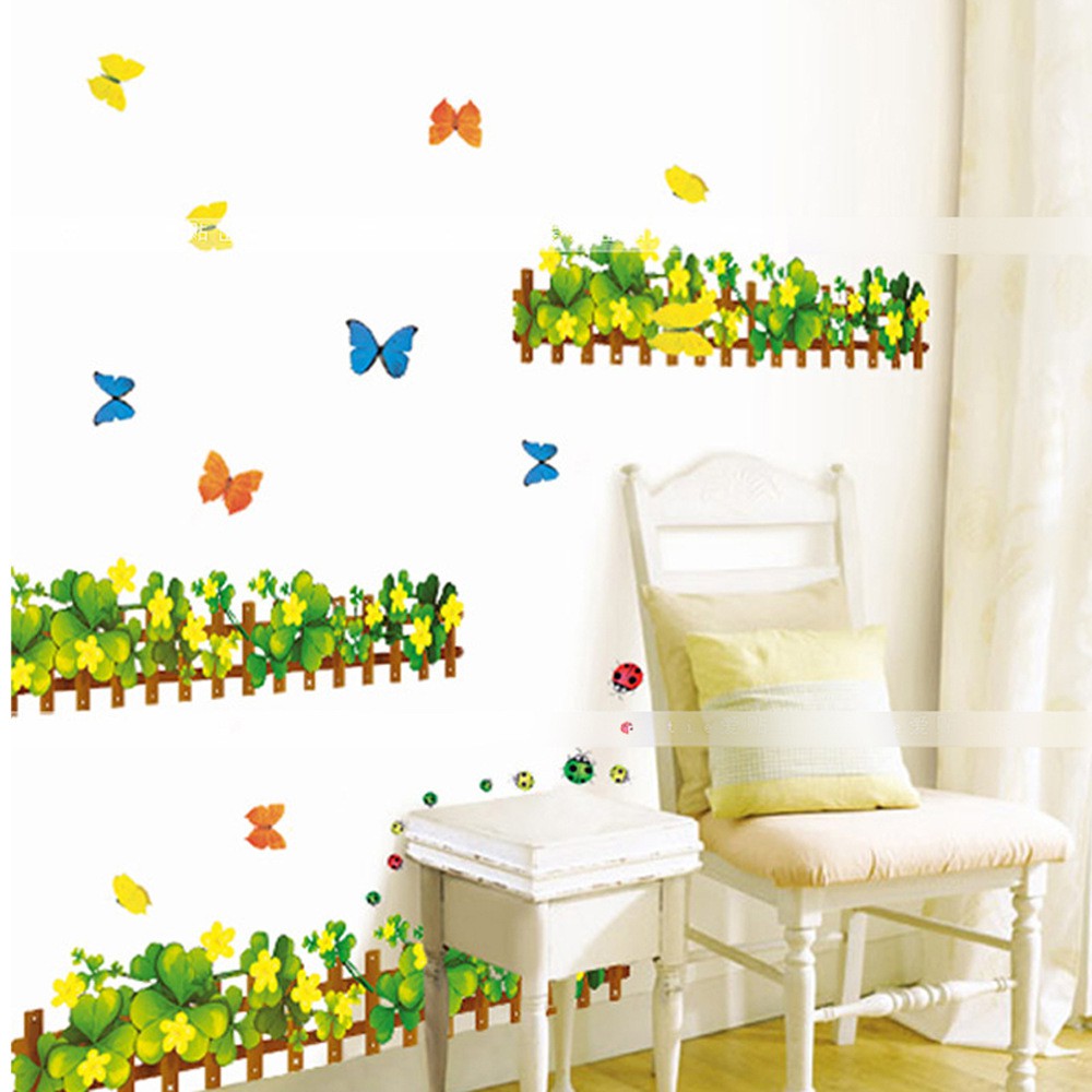 RELIZA WALL STICKER RUMPUT HIJAU BUNGA GREEN GRASS FLOWER AY926 STIKER DINDING
