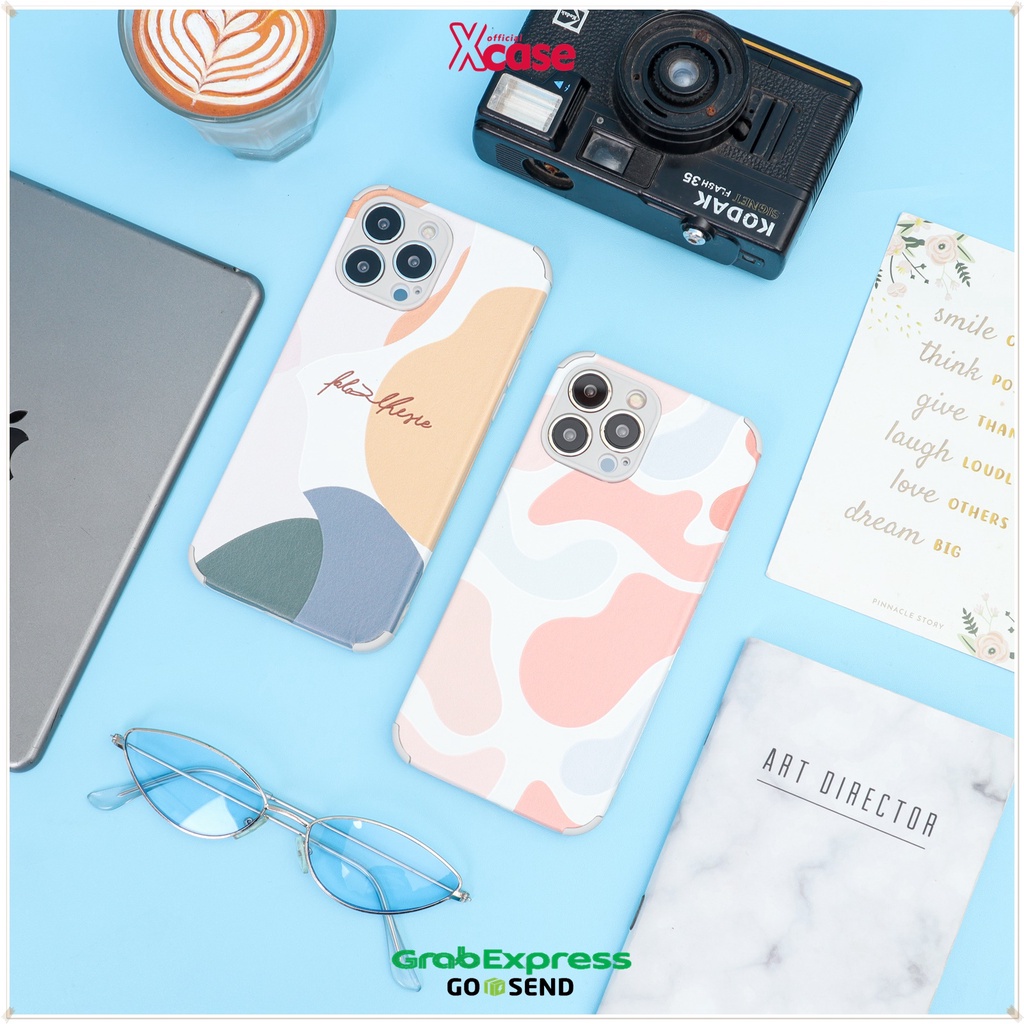 Softcase iPhone 7 8 SE 7+ 8+ X XR XS 11 12 13 Mini Pro Max Leather Morandi Leopard Soft Case Full Lens Cover