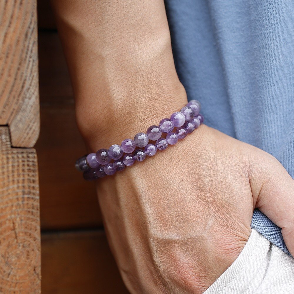 [Bayar di Tempat] GELANG BATU KECUBUNG AMETHYST BRAZIL ASLI ORIGINAL