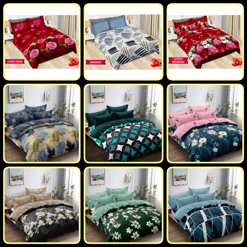 Bedcover Queen Set Lady Rose Bonita 140x200 / 145x200 / 160x200 / 150x200 / Tinggi 20 Flat Terlaris 