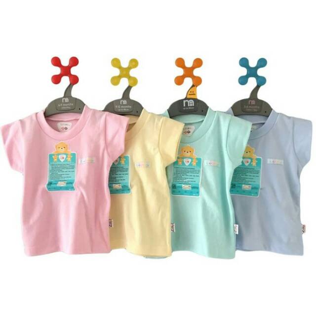  LIBBY  Kaos  Bayi  Oblong  Pendek Warna Polos Size S 0 6 Bulan 