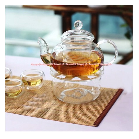 Delicia Tea Warmer Borosilicate Penghangat Teh Menggunakan Lilin Tahan Panas Bahan Kaca Bening Transparan Warm Transparant