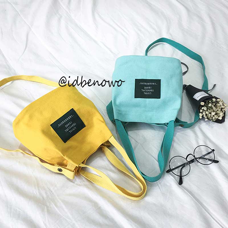  Tas  Kanvas Cewek Kecil Polos  Lucu Mini Tas  Selempang  