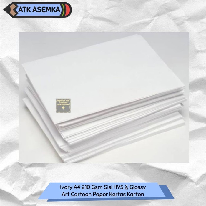 

Ivory A4 210 Gsm Sisi HVS & Glossy / Art Cartoon Paper Kertas Karton Atk