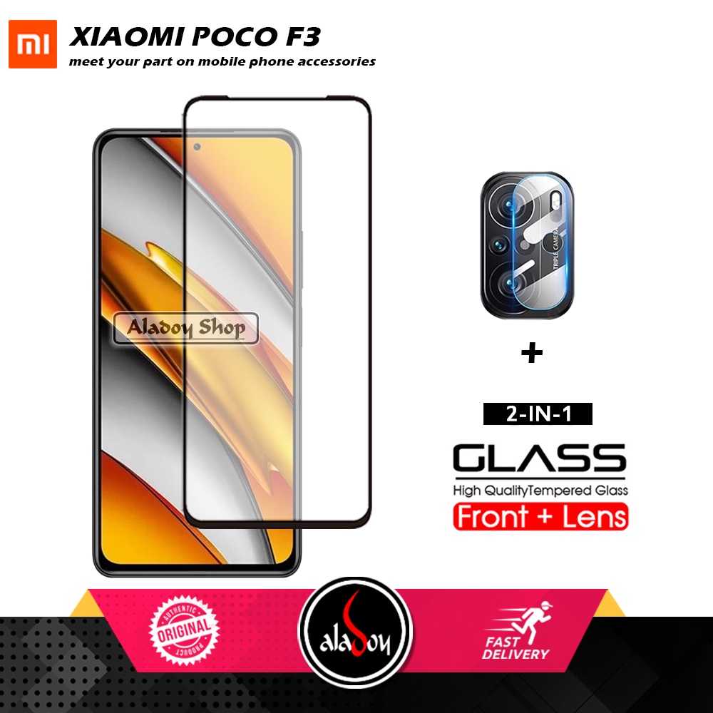 Tempered Glass Xiaomi Poco F3 PAKET 2 IN 1 Tempered Glass Layar dan Tempered Glass Camera