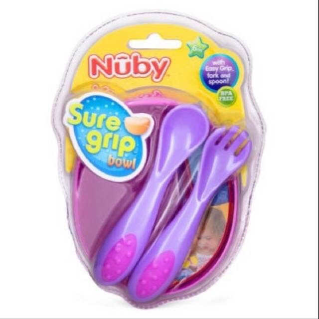 Nuby kid sure grip bowl - mangkuk makan anak