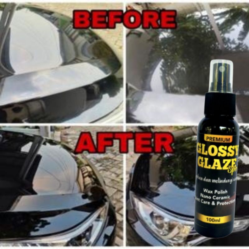 GLOSSY GLAZE SPRAY mengkilapkan body motor, mobil