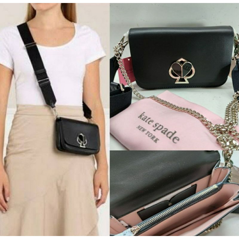 Tas KS Nicola Twistlock Convertible Crossbody Black 18x12x5cm