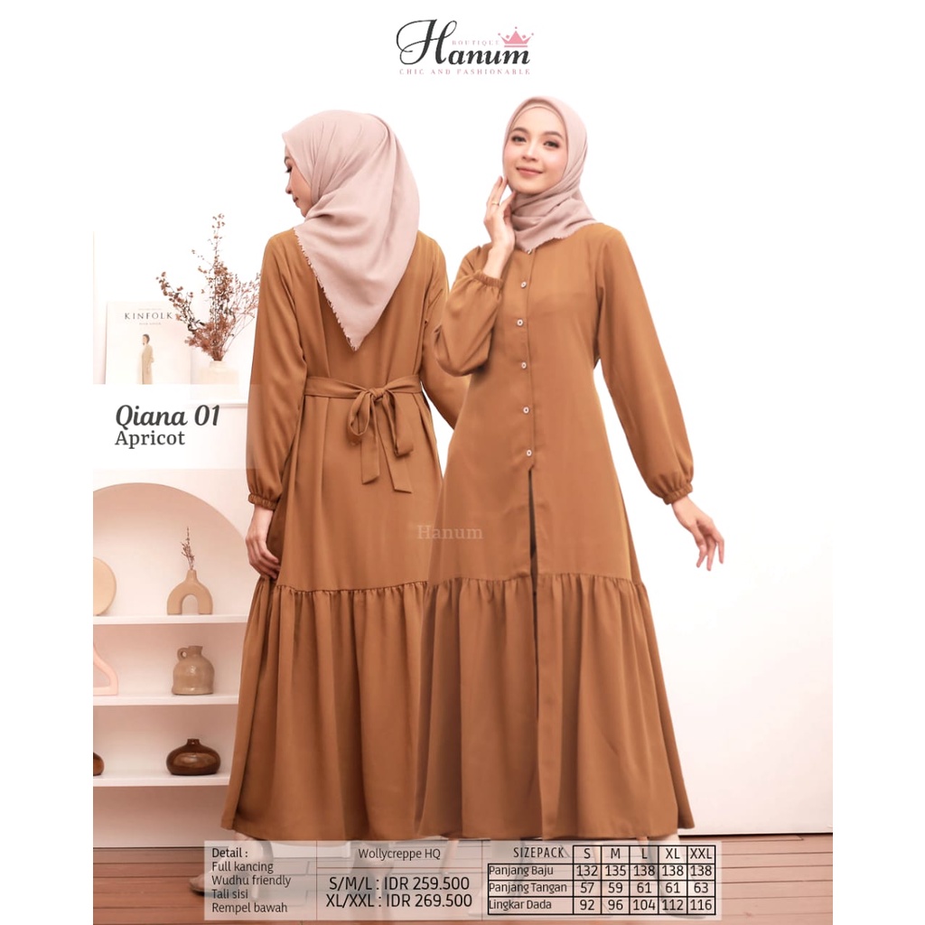 READY SIAP KIRIM | HB - QIANA 01 | LONG TUNIK BY HANUM TERBARU 2022 | TUNIK WANITA TERMURAH|TUNIK KE