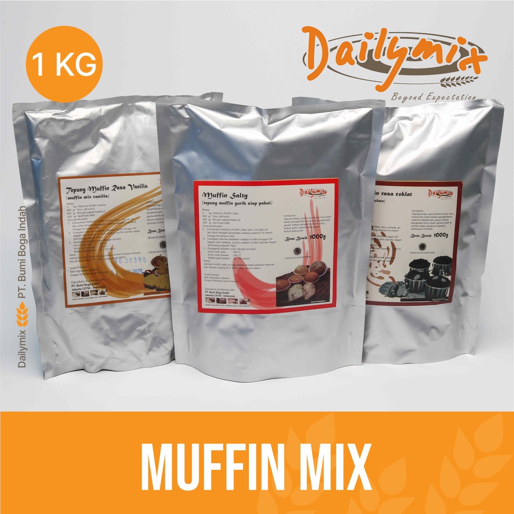 

( Dailymix ) Tepung Premix Muffin / Muffin Chocolate / Muffin Coklat/ Muffin Vanilla / Salty Muffin