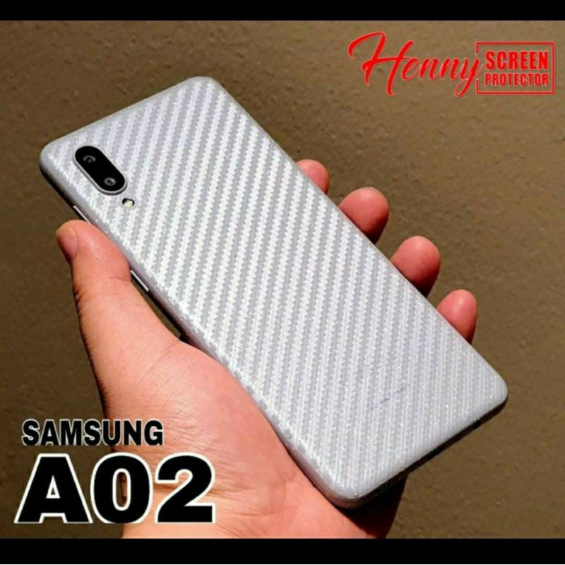 PROMO Garskin Carbon 3D SAMSUNG A02 Back Skin Transpan Ptotector