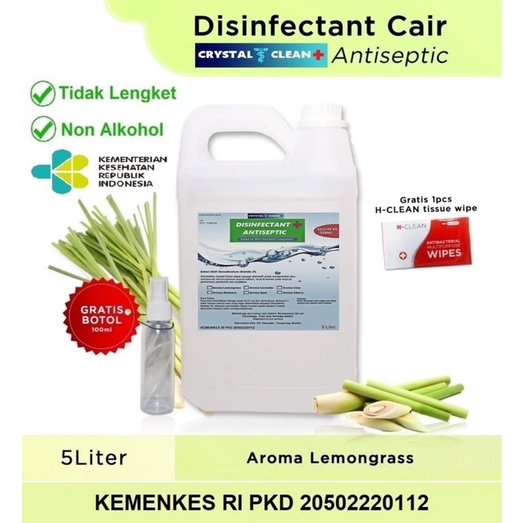 DISINFEKTAN 5 LITER CAIR ANTISEPTIC Crystal Clean