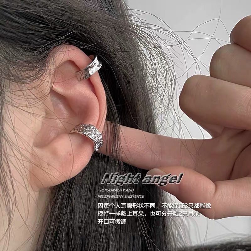 Anting Klip Rantai Tidak Teratur Bahan Logam Gaya Hip Hop Punk Untuk Pria Dan Wanita