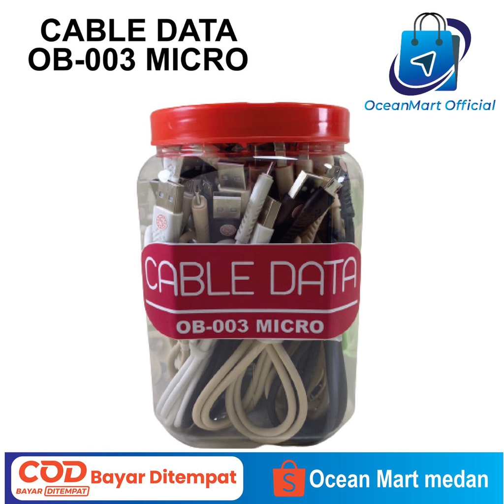 Kabel Data Charger Ocean Blue OB-001 Cable Micro Toples ANDROID iOS OCEANMART OCEAN MART Aksesoris Handphone HP Murah Grosir