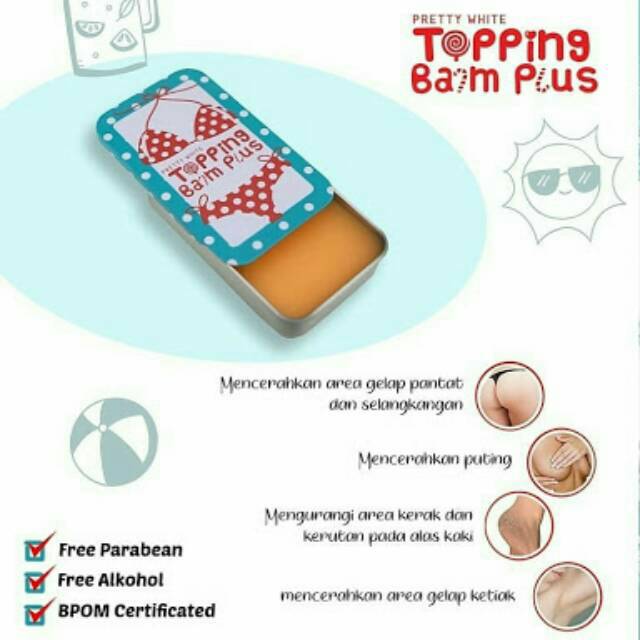 TOPPING BALM PLUS BY PRETTY WHITE ORIGINAL PEMUTIH LIPATAN TUBUH