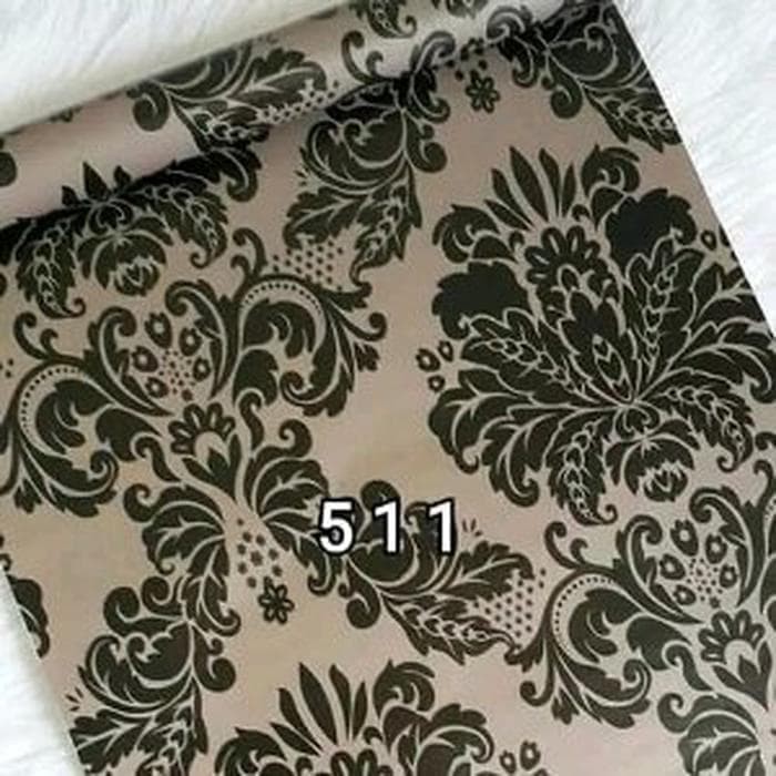 Wallpaper Stiker Murah Motif Batik Cokelat Cy1008 Quality Free Perekat Bahan PVC