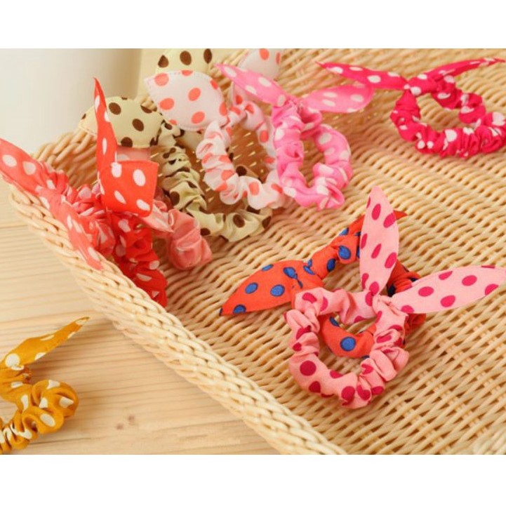 INDOMINI R255 (RANDOM) IKAT RAMBUT TELINGA KELINCI TEGAK KUNCIR RAMBUT IKAT RAMBUT PITA HAIR BAND