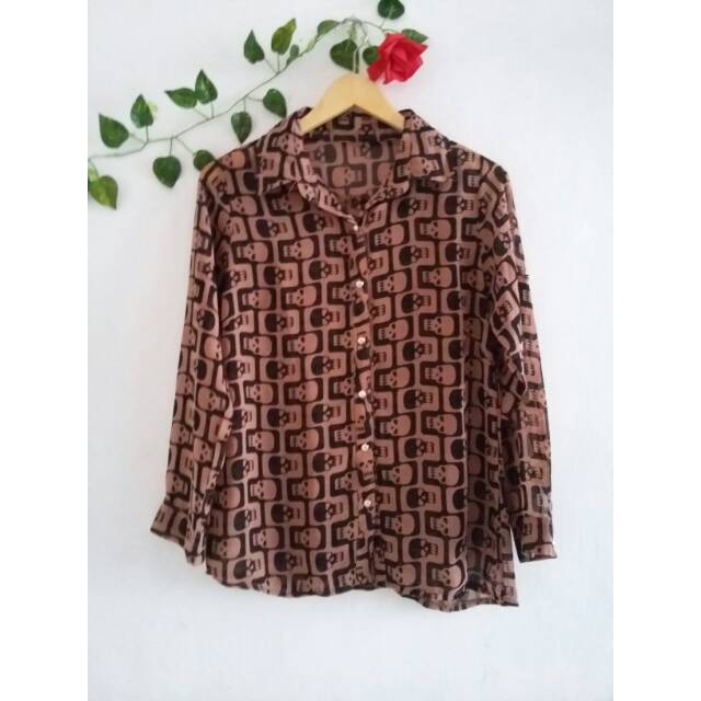 PRELOVED Kemeja Tengkorak