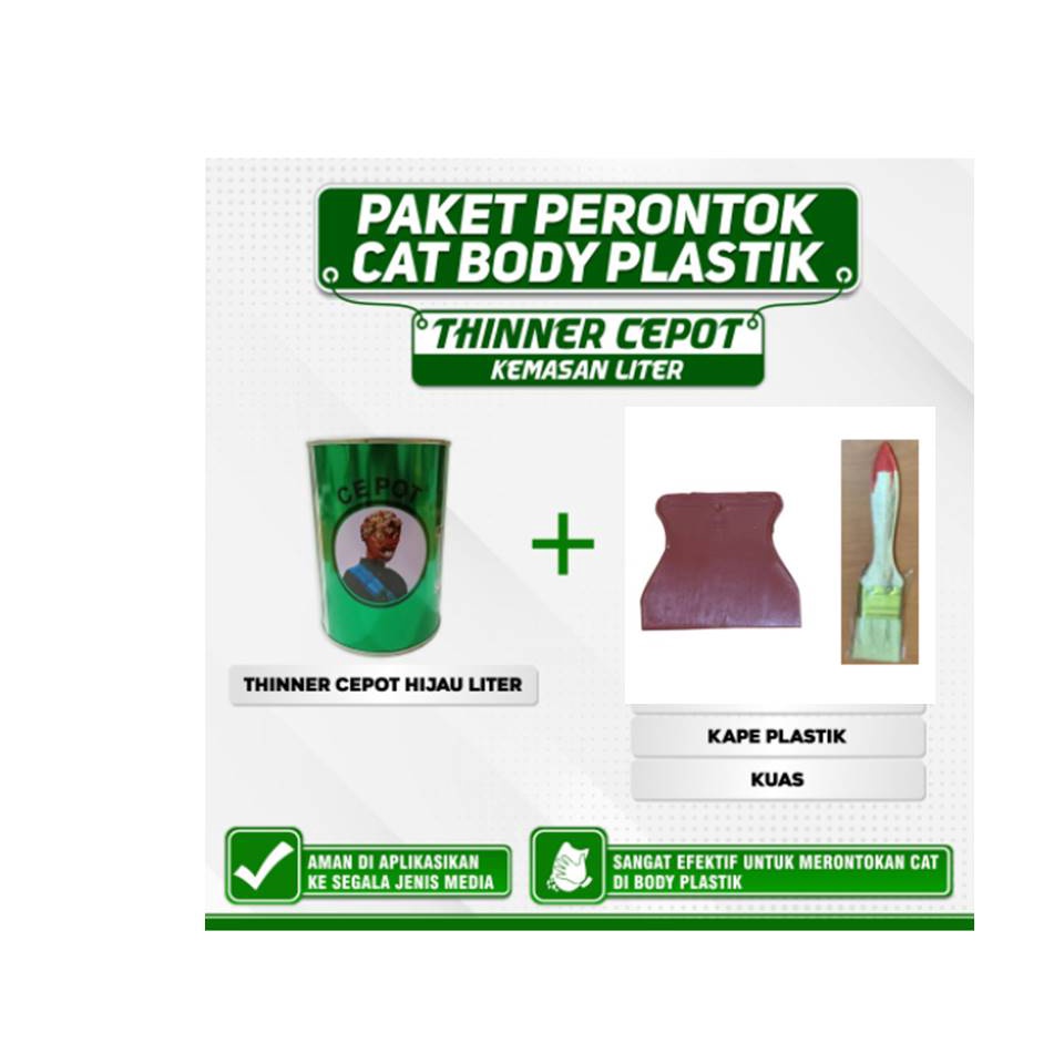 PAKET PERONTOK CAT BODY PLASTIC THINER CEPOT HIJAU