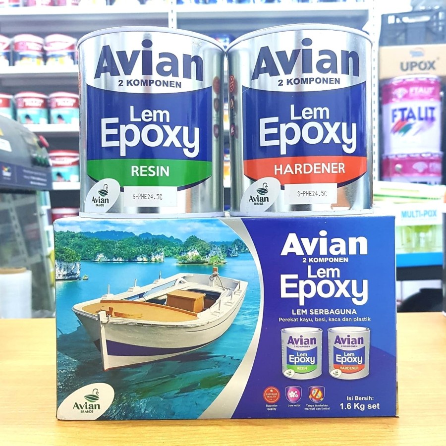 

Baru Lem Epoxy Avian 1,6Kg E Poxy Lem Kayu Besi Logam Kaca Serbaguna