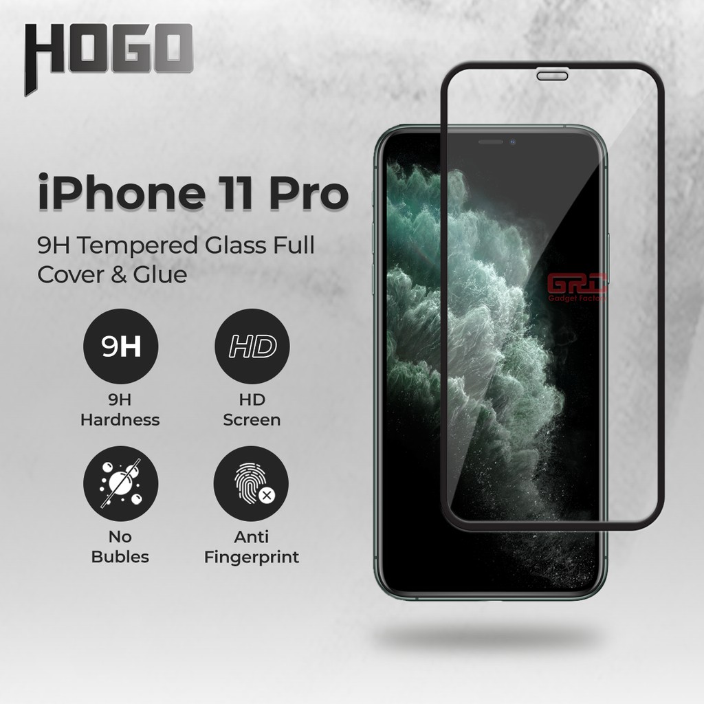 Tempered Glass Appe iPhone 11 Pro 5.8 HOGO Full Cover Anti Gores Kaca