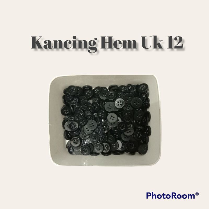 Kancing baju Hem Hitam Ukuran 12 kancing hias