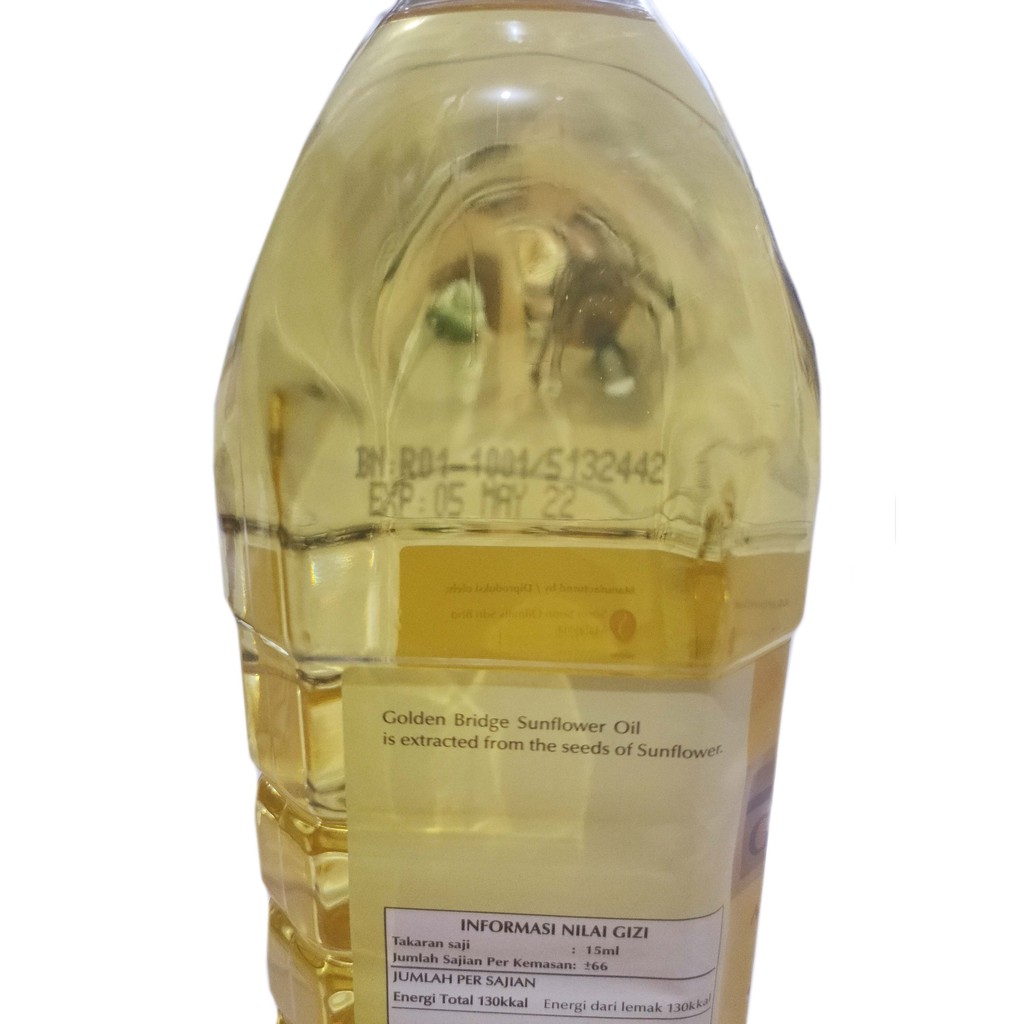 SUNFLOWER OIL GOLDEN BRIDGE 1 LTR - MINYAK BIJI BUNGA MATAHARI HALAL