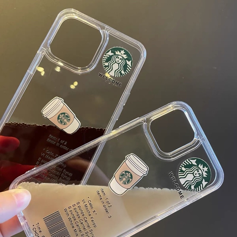 Casing Motif Starbucks Coffe Quicksand Soft Case IPHONE 14 PLUS 14 PRO MAX X XS MAX XR 11 12 13 PRO MAX Tpu Transparan Shockproof Cover