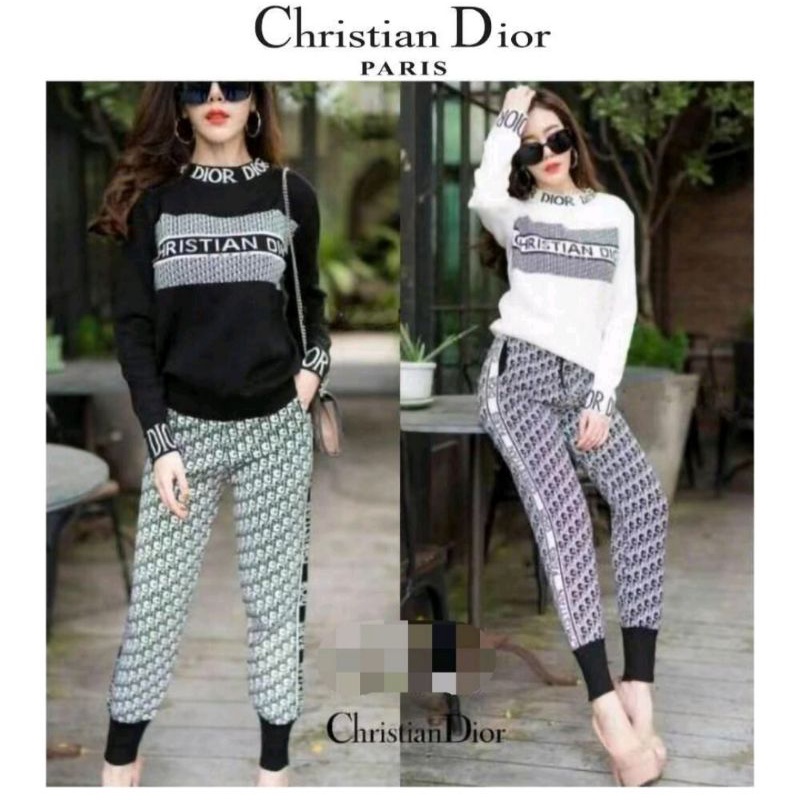 SETELAN CELANA RAJUT IMPORT PREMIUM ~ DIOR